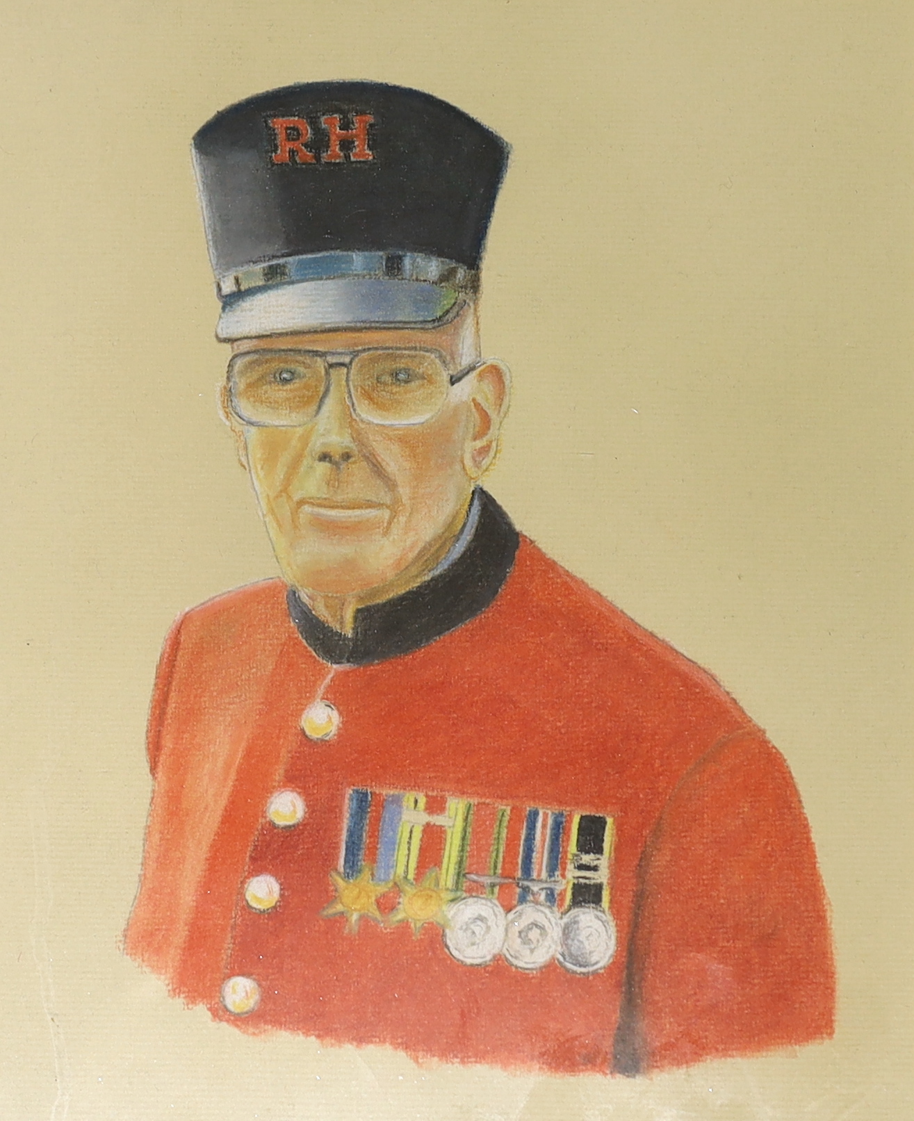 R. Muggeridge portrait of Sgt. Sam Weeks, watercolour on paper and a print after Nick Gilpin
